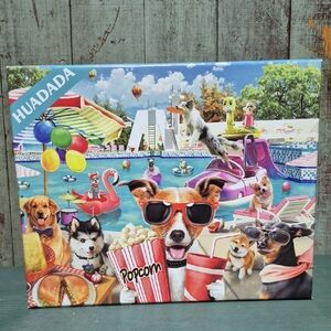 Colorful Dog Pool Party Puzzle